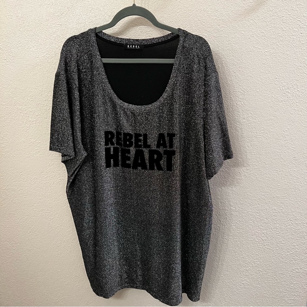 Rebel at Heart Metallic Tee (Size 3X)